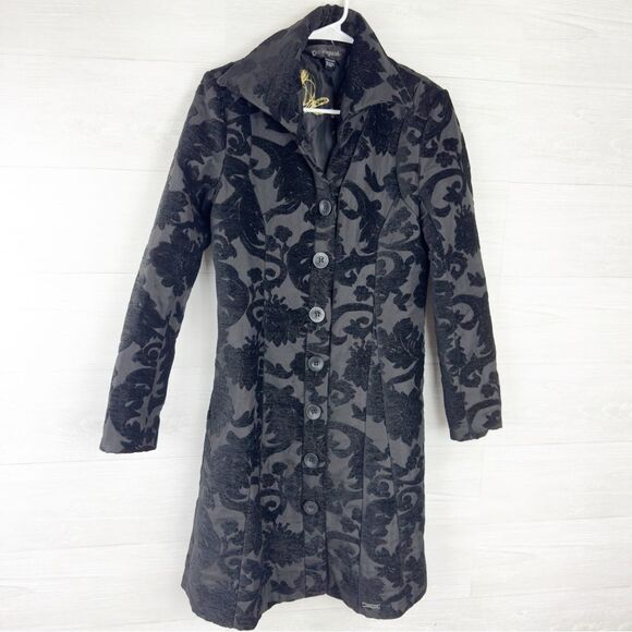 Desigual Mireia Baroque Floral Pattern Long Coat - Picture 2 of 9